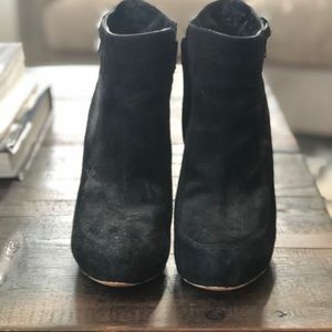Suede black booties